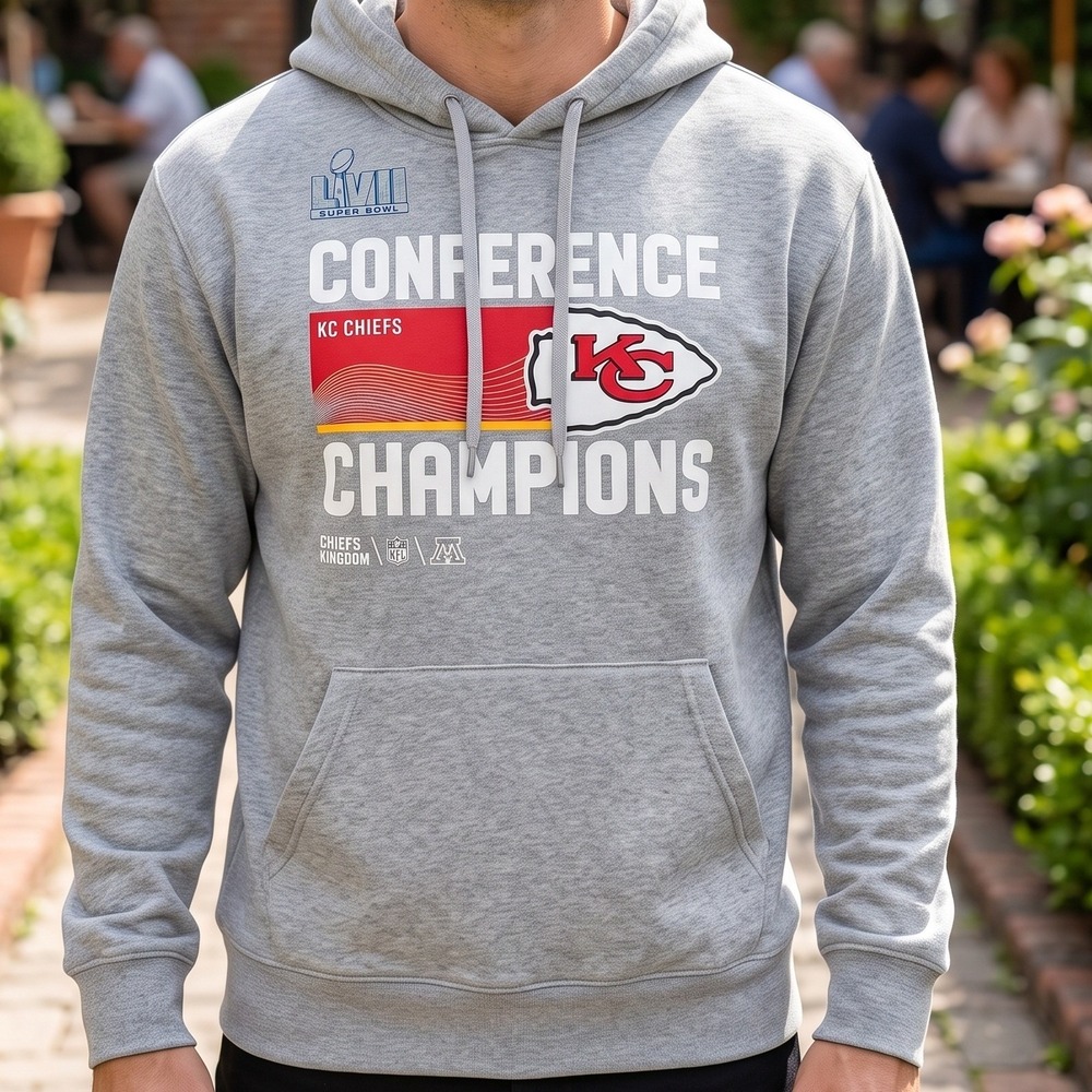 Nike Kansas City Chiefs AFC Conference Champions Super Bowl LVII Hoodie Grey L